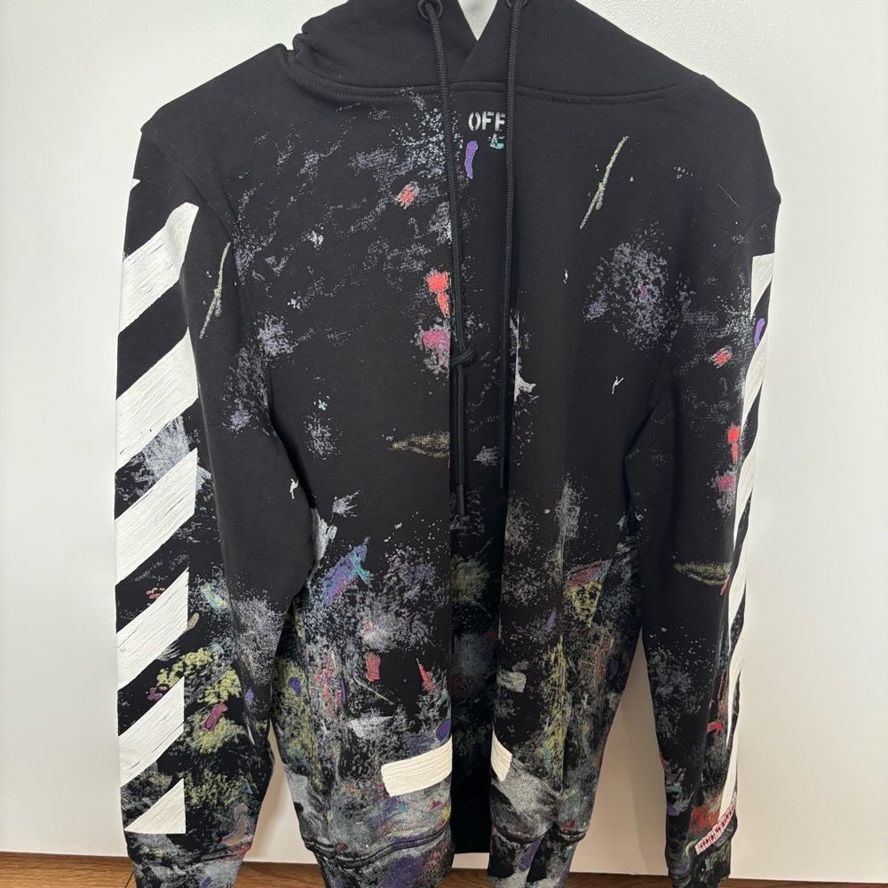 Off-White Galaxy Brushed Paint Graphic Hoodie XS